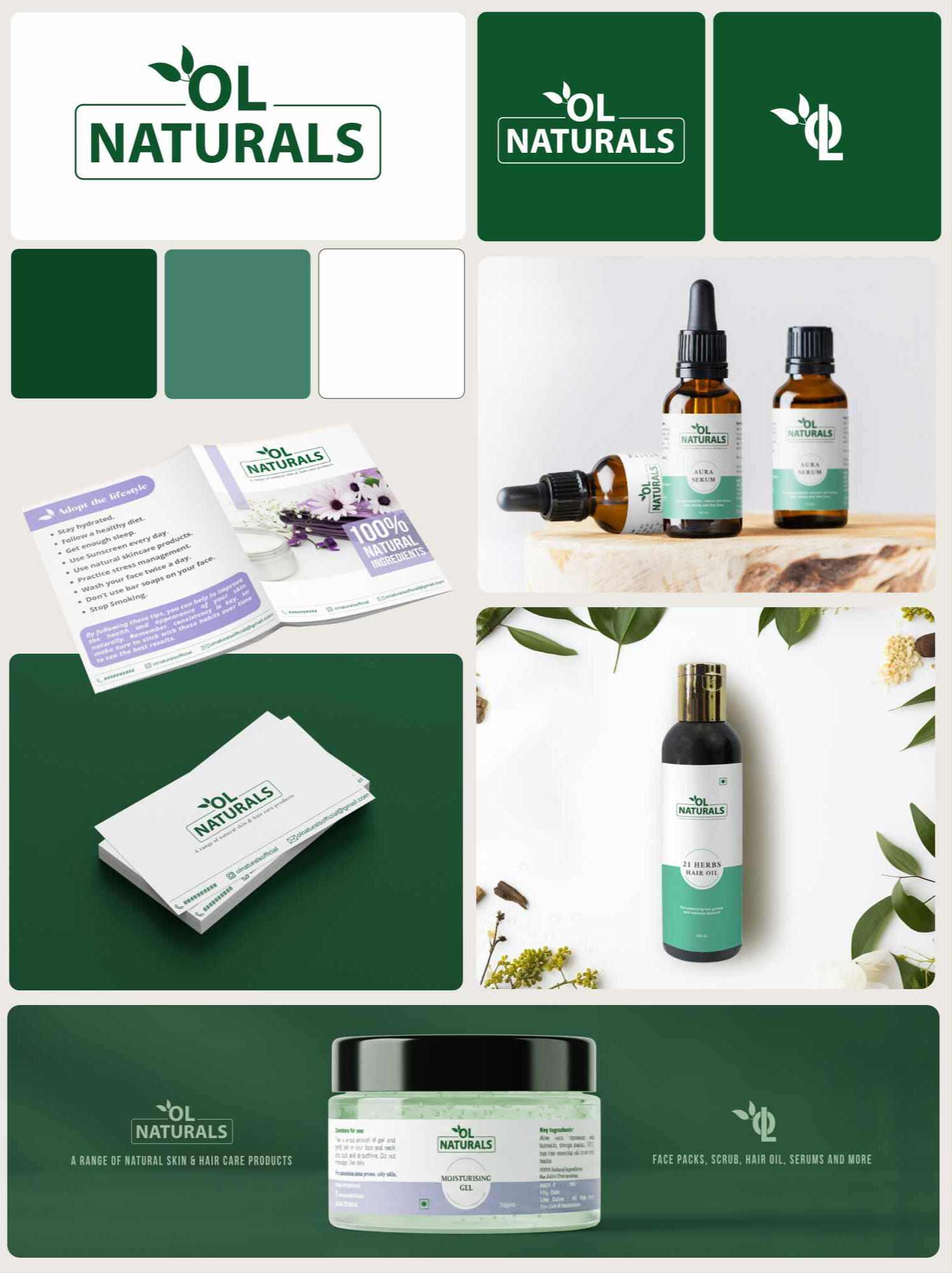 OL Naturals Luxury logo and brand identity designed by Designs by Aivos.