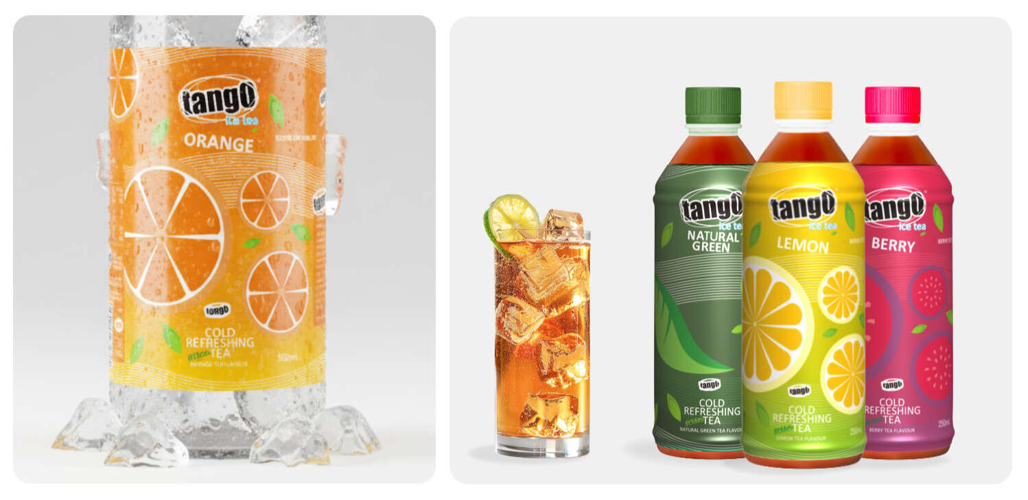 tango label and packaging design for drink